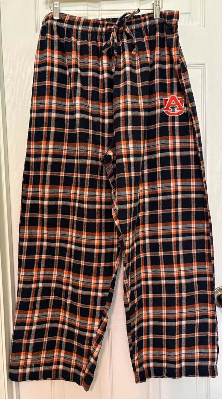GUC Concepts Sport Auburn Tigers Navy Orange Plaid Flannel Sleep Pants Size 2XL